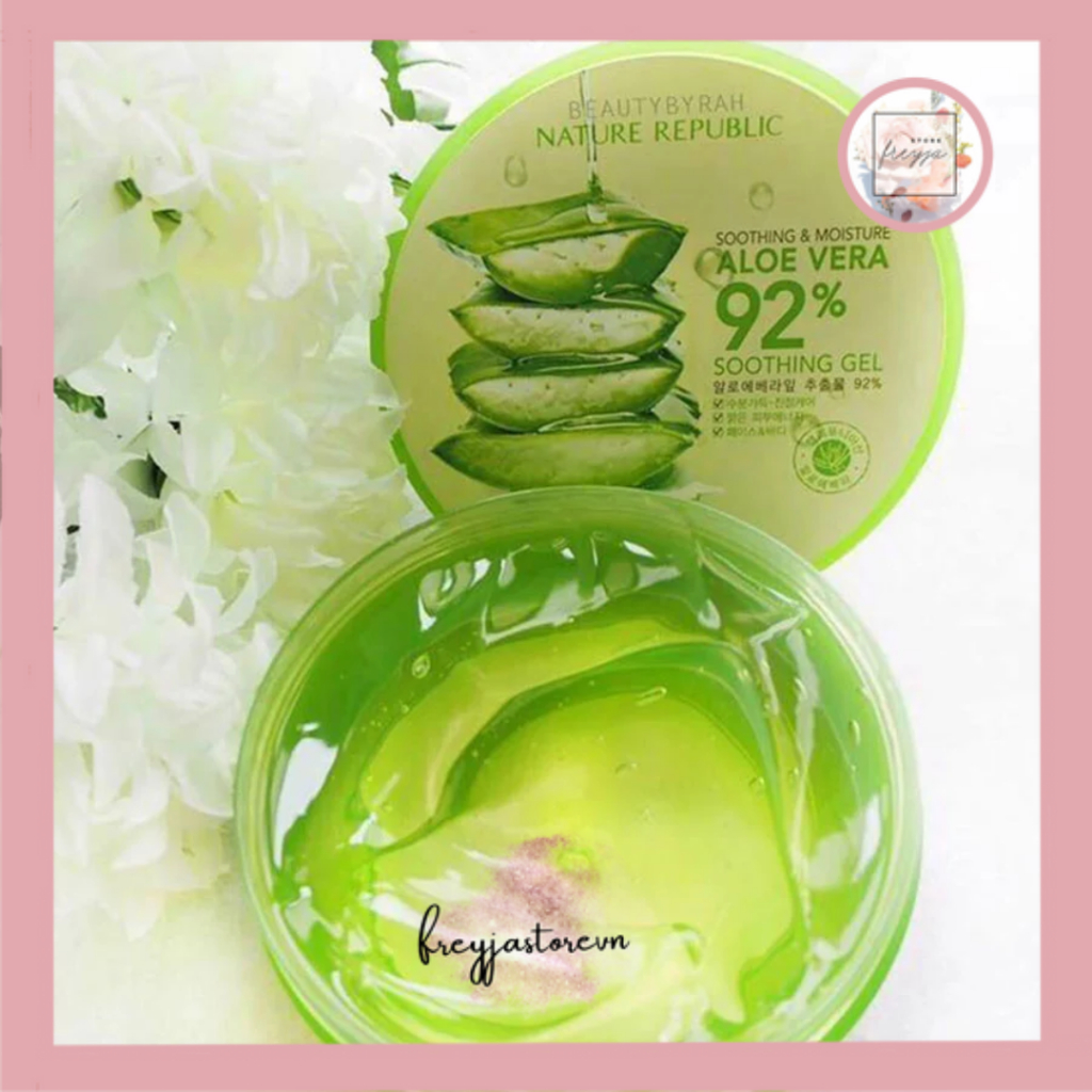 Gel Dưỡng Ẩm Nature Republic Chiết Xuất Lô Hội 300ml  - Soothing & Moisture Aloe Vera 92% Soothing Gel - Dưỡng Ẩm Cho Da