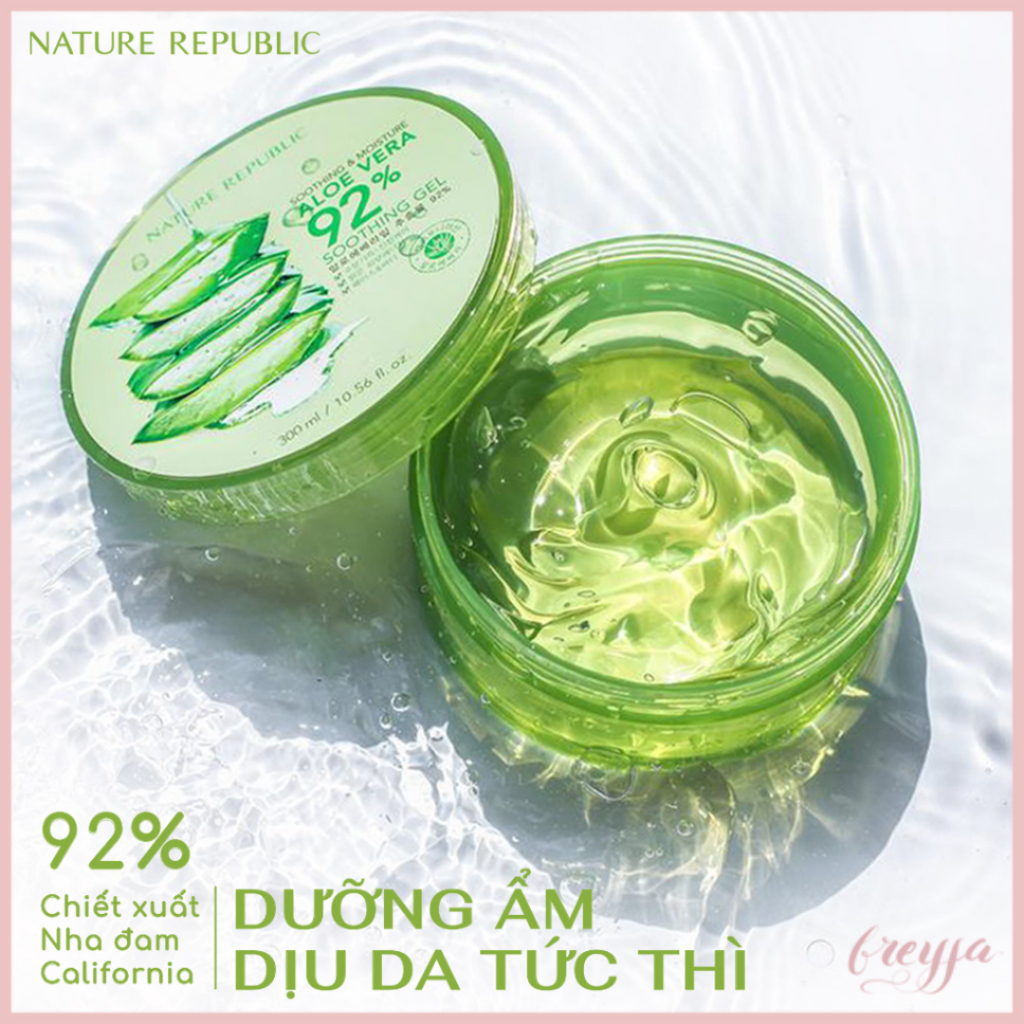 Gel Dưỡng Ẩm Nature Republic Chiết Xuất Lô Hội 300ml  - Soothing & Moisture Aloe Vera 92% Soothing Gel - Dưỡng Ẩm Cho Da