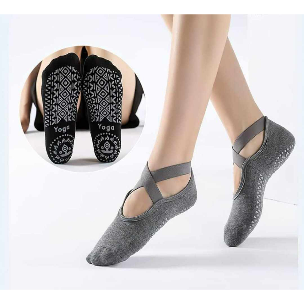 Tất tập Yoga, Aerobic, múa chống trơn trượt thấm mồ hôi gắn hạt silicon cao cấp