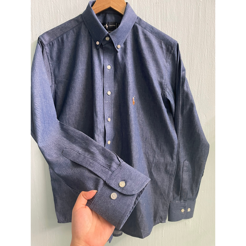 ÁO SƠMI NAM,NỮ VẢI DENIM, TAY DÀI, DÁNG PHONG CÁCH CHÂU, MÀU DENIM.