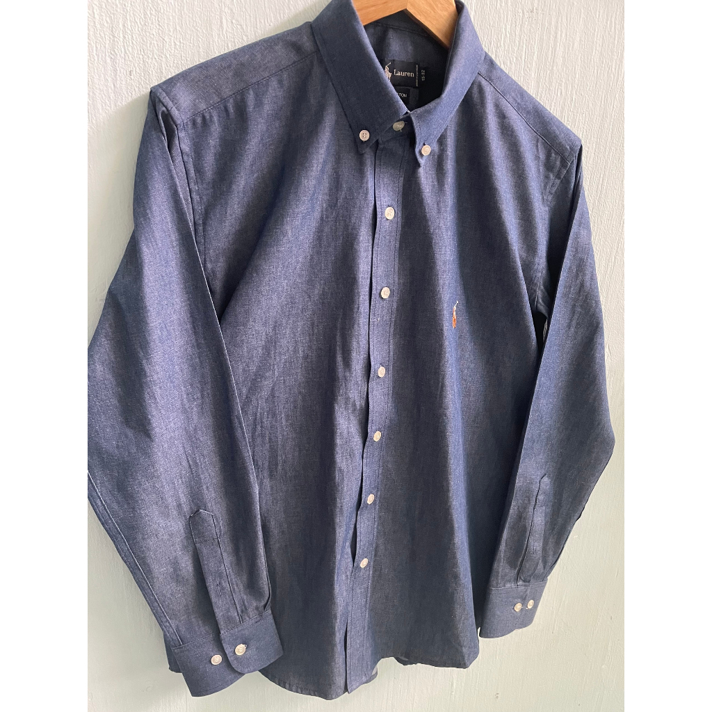 ÁO SƠMI NAM,NỮ VẢI DENIM, TAY DÀI, DÁNG PHONG CÁCH CHÂU, MÀU DENIM.