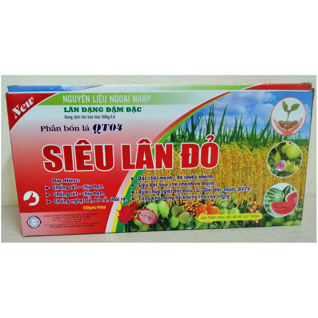 PHÂN BÓN LÁ SIÊU LÂN ĐỎ QT04  20ml ra rễ cực mạnh chống nghẹt rễ, bó rễ, thối rễ