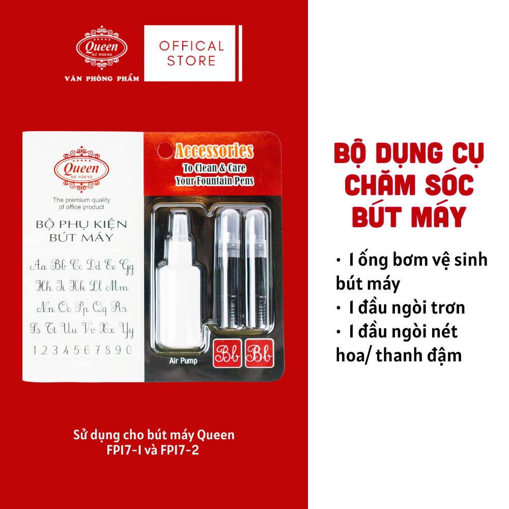 Bộ phụ kiện vệ sinh và ngòi thay bút máy Queen  FPA-01
