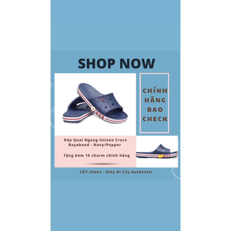 (Chính hãng) Crocs quai ngang xanh navy