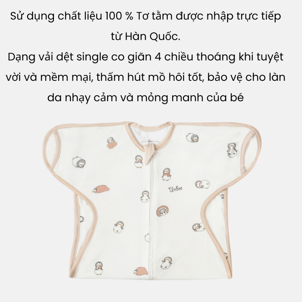 Nhộng Chũn Hở Tay Unbee Cho Bé Sơ Sinh Từ 3-9 Kg Giúp Bé Ngủ Ngon Sâu Giấc