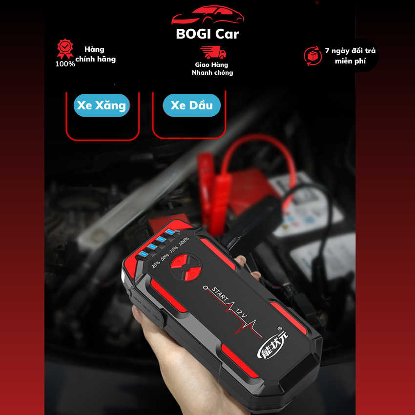 Bộ Kích Bình Ác Quy Ô Tô,xe máy Dung Lượng 89.000mAH Tích Hợp Đa Chức Năng 4 in 1 - BoGi