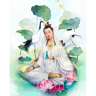 Tranh đính đá tự làm _ Mẹ quan thế âm bồ tát
