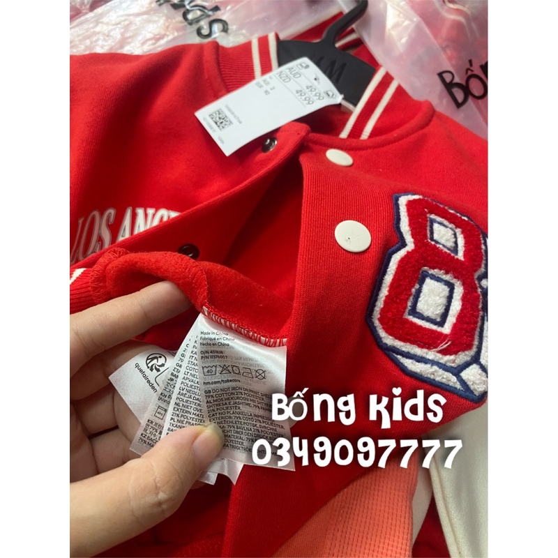 Áo Bomber Bé Trai Số 84 Đỏ HaM