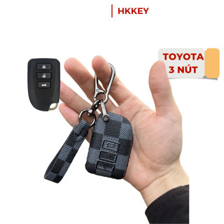 Bao da chìa khóa Smartkey Toyota 3 nút (Toyota Vios, Toyota Wigo,Toyota Yaris) da Canvas L V xẻ túi