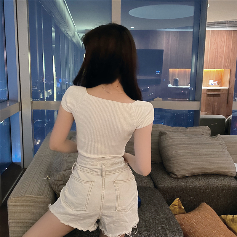 Áo cup ngực FORLYVN tay ngắn ôm body quyến rũ cho nữ FG125