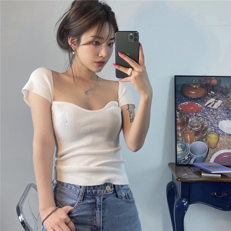 Áo cup ngực FORLYVN tay ngắn ôm body quyến rũ cho nữ FG125