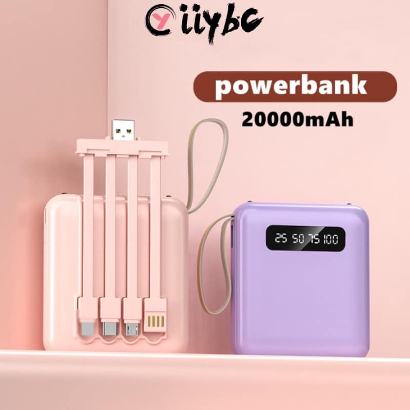 Sạc Dự Phòng LIKETECHP001 Dung Lượng Pin 20000mAh Tích Hợp 4 Cáp Sạc Không Dây, Đèn Pin