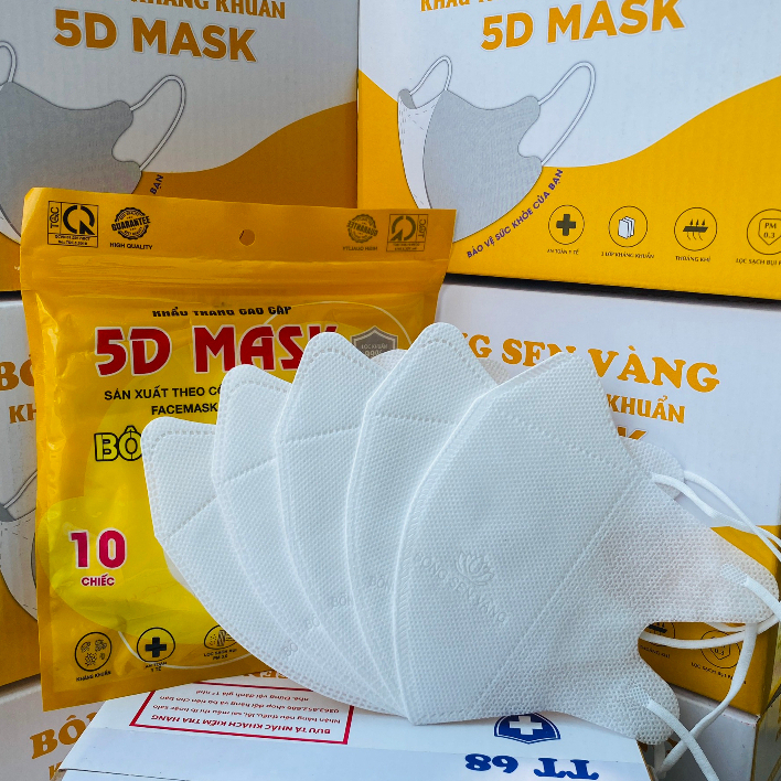 Thùng 500c Khẩu Trang 5D Bông Sen Vàng