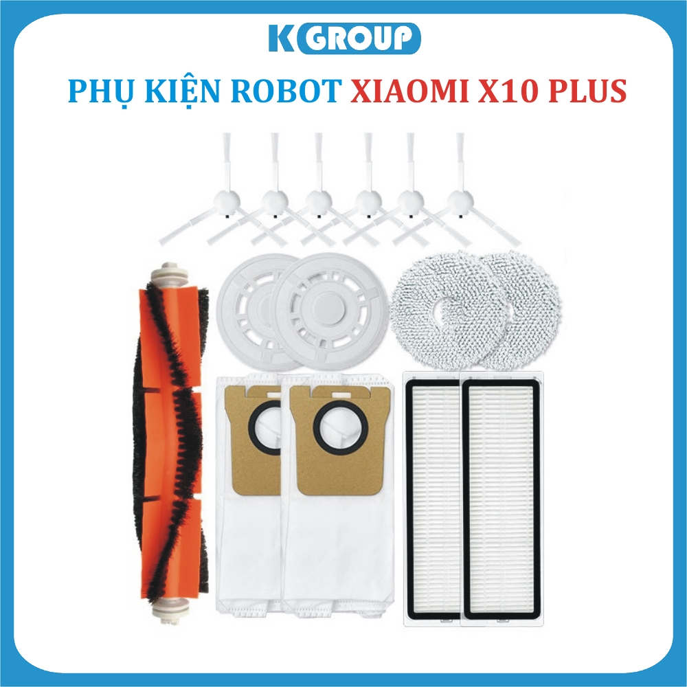 Phụ kiện Lọc hepa , Khăn, Giẻ lau, Chổi giữa, Cuộn, Chổi cạnh, Túi rác Robot hút bụi Xiaomi X10 Plus