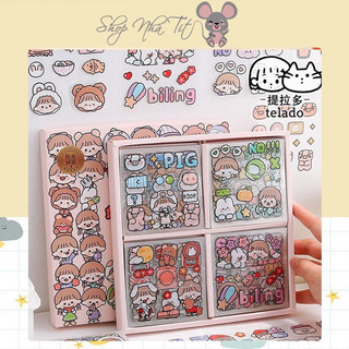 🌸SET 100 TẤM STICKER HÌNH DÁN TRANG TRÍ SỔ BÌA SÁCH HỘP QUÀ TẶNG SIÊU DỄ THƯƠNG🌸