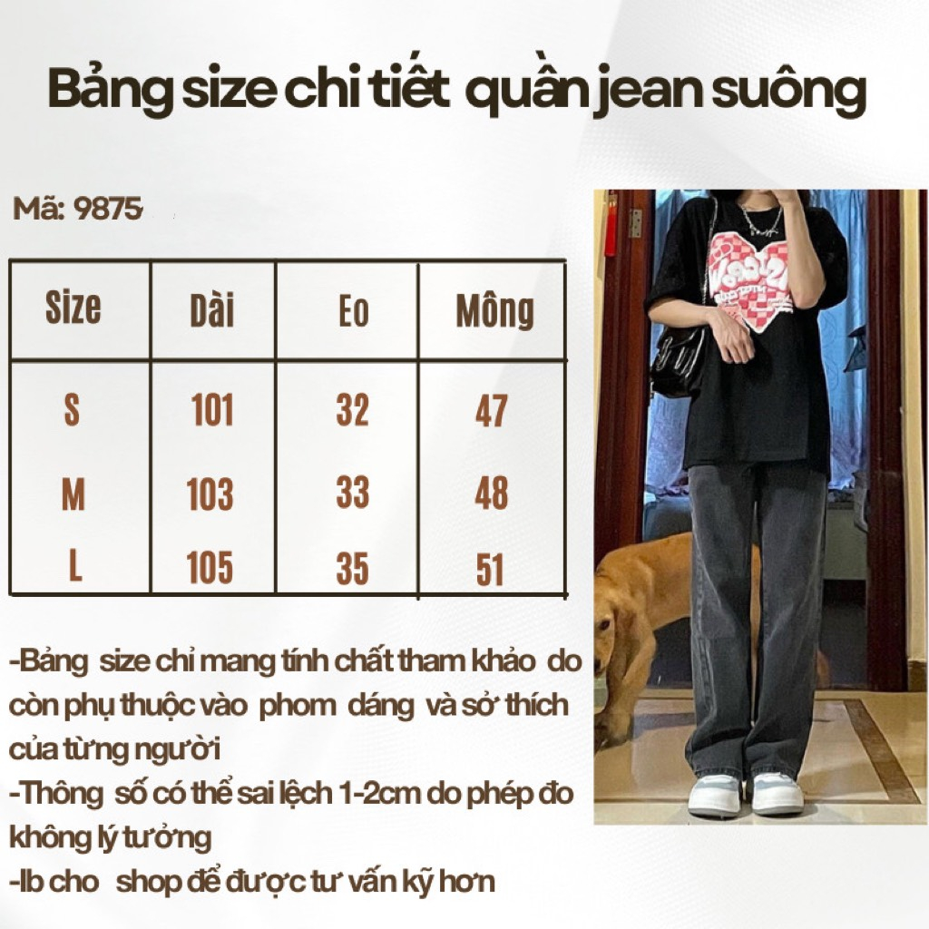 Quần bò suông nữ màu xám tro ống rộng QuanJeansuong9875 P7K6