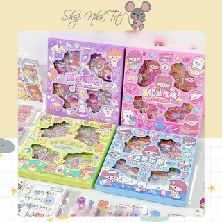 🌸Hộp 100 tấm sticker nhãn dán trang trí startrael dễ thương🌸