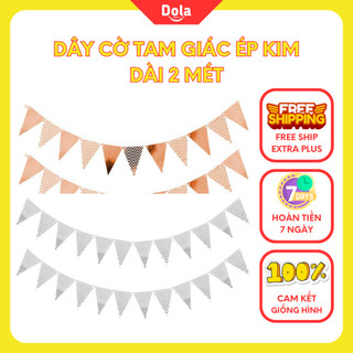 Dây cờ tam giác trang trí sinh nhật ép kim