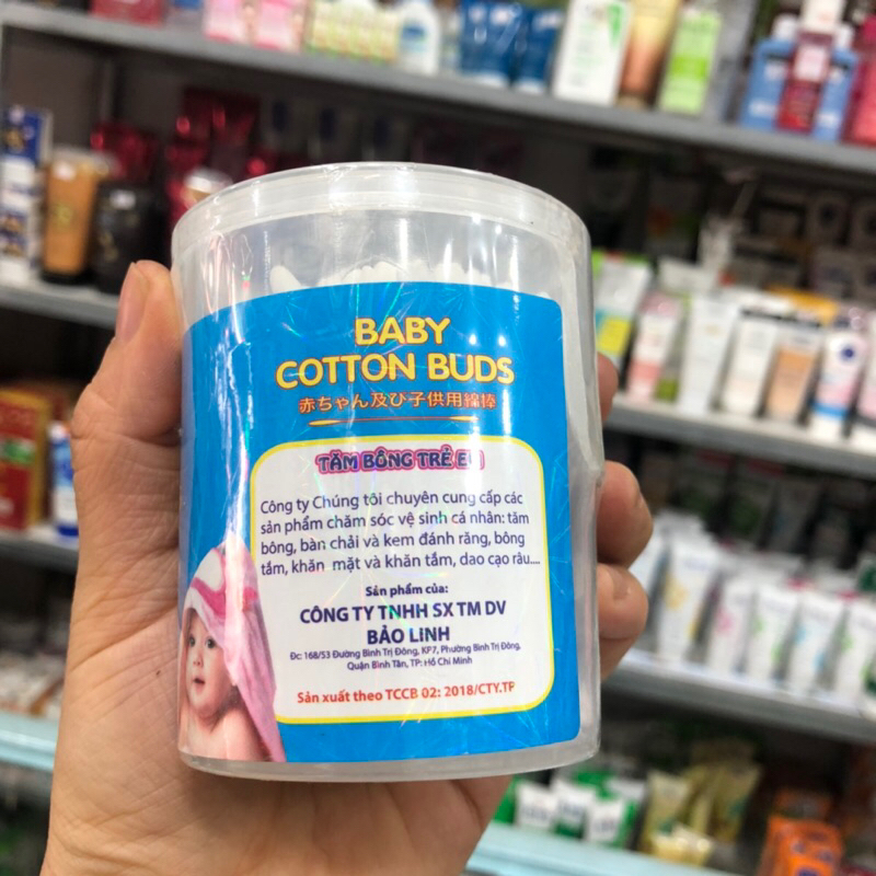 Tăm Bông Kháng Khuẩn Trẻ Em Que Giấy Rose, Hộp 160 Que