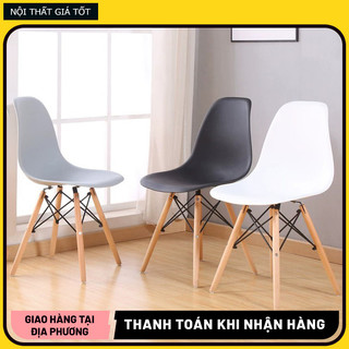 Ghế eames ghế làm việc eames ghế văn phòng ghế quán trà sữa ghế bàn ăn chân gỗ sồi bền bỉ tinh tế