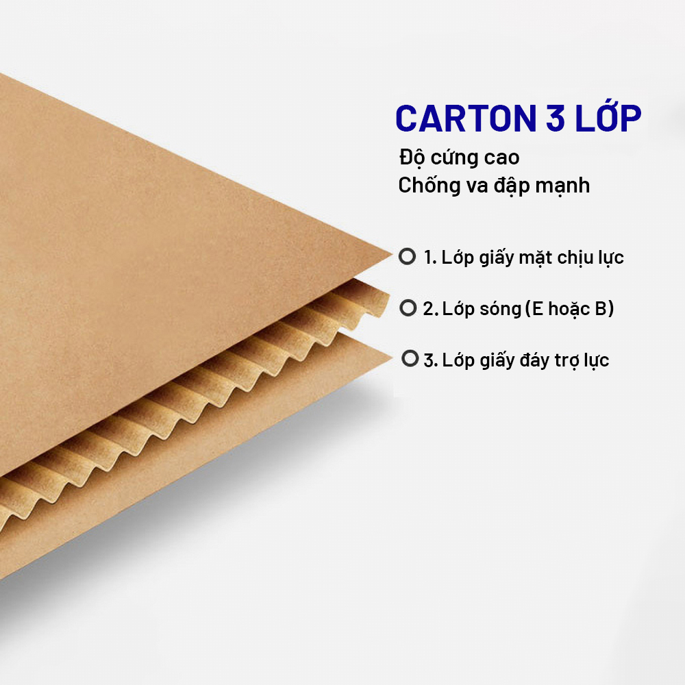 Hộp Carton Nắp Gài Đầy Đủ Kích Cỡ Dùng Đóng Gói Hàng, Đựng Quà Tặng, Quần Áo, Phụ Kiện, Mỹ Phẩm, Mặt Nâu Cứng Cáp Giá Rẻ