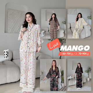 [New] Đồ bộ pijama tay cánh dơi quần dài size M(50-70kg) L(70-90kg) chất lụa Mango