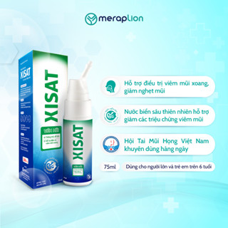 Combo 4 Xịt mũi nước biển sâu XISAT 75ml hỗ trợ giảm các triệu chứng viêm mũi, nghẹt mũi, viêm xoang