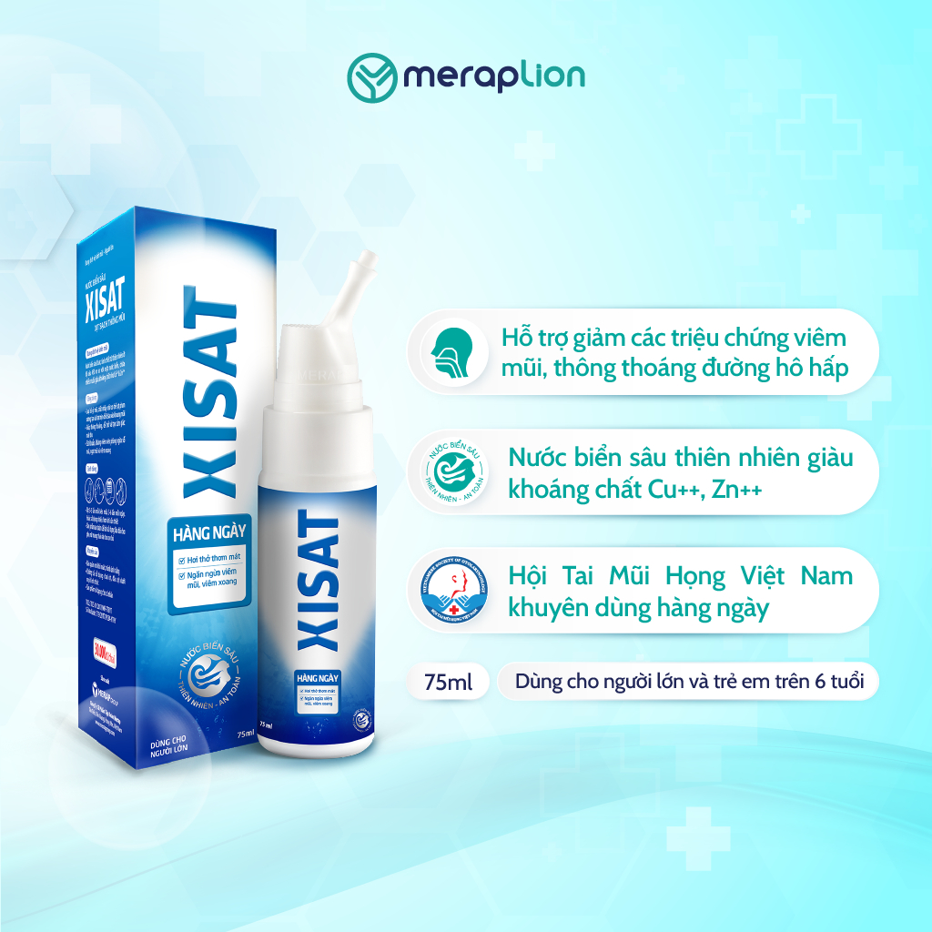 Combo 4 Xịt mũi nước biển sâu XISAT hằng ngày 75ml phòng ngừa sổ mũi