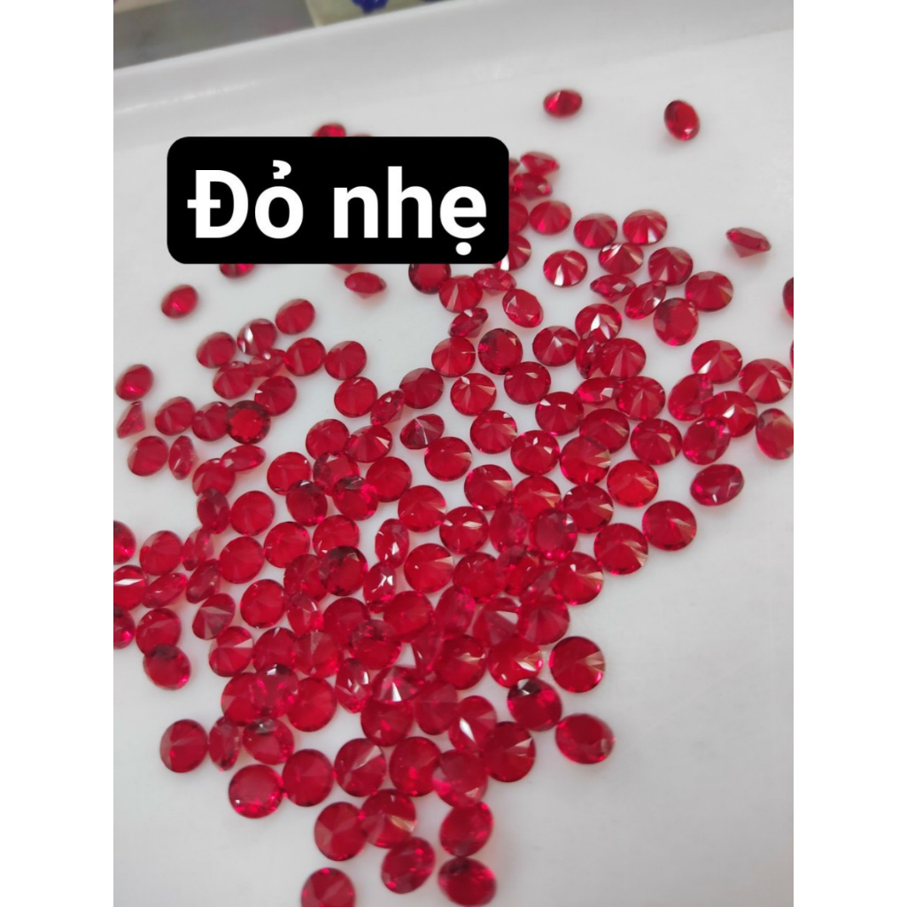 Đá trang sức màu đỏ nhẹ kích thước 5.0mm