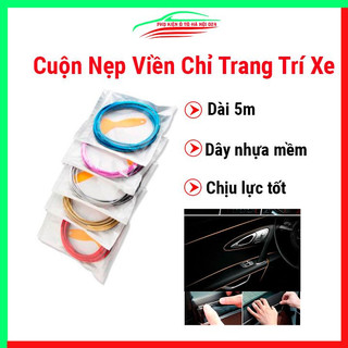 Cuộn nẹp viền chỉ trang trí nội thất xe hơi, ô tô 5 mét nhiều màu sắc