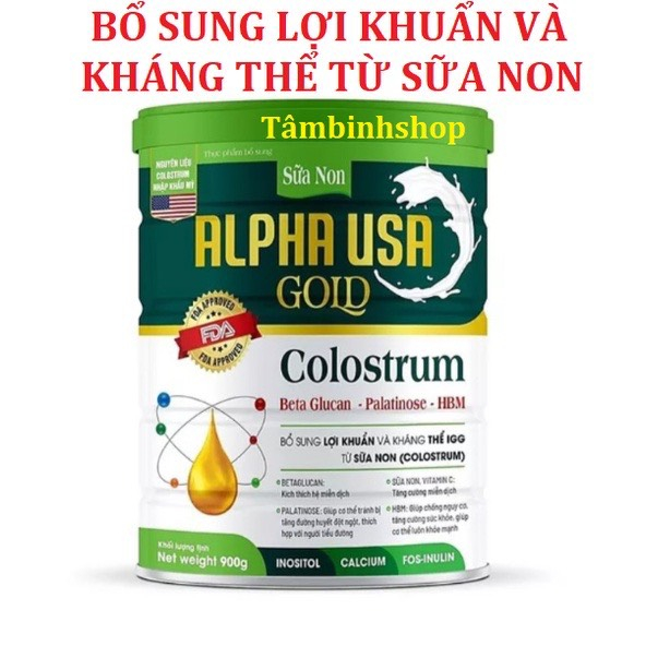 SỮA NON COLOSTRUM ALPHA USA GOLD tăng cường sức khỏe, bổ sung Lợi Khuẩn Hộp 900g