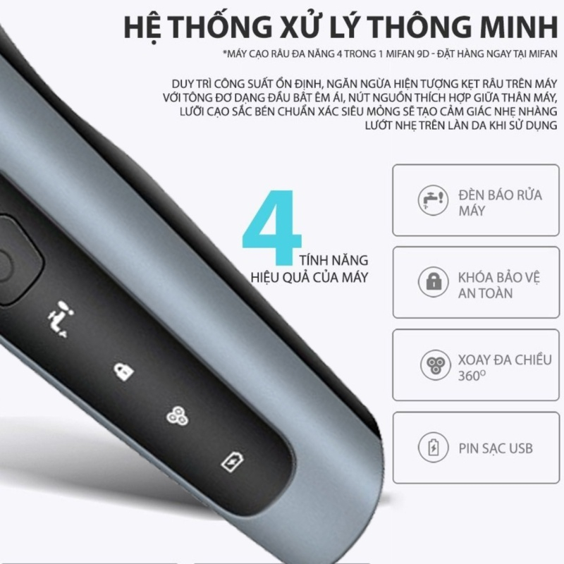 Máy Cạo Râu 9D Shaver 4in1, Máy Cạo Râu Nam Chính Hãng Đa Năng 4 Trong 1, Máy Cạo Râu Mini Đa Năng Cạo Râu