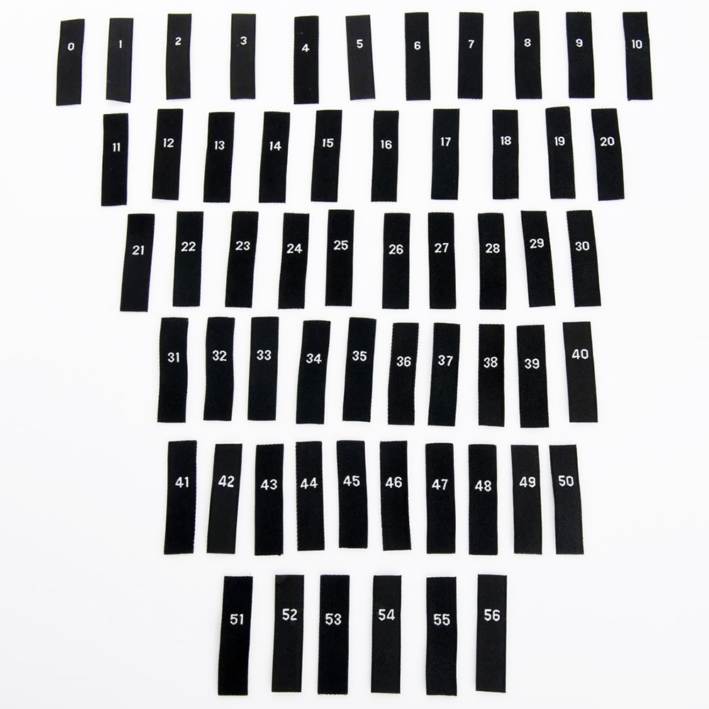 Size Số Tem_nhãn dệt_nhãn mác quần áo_50pcs_Size 25 to 49