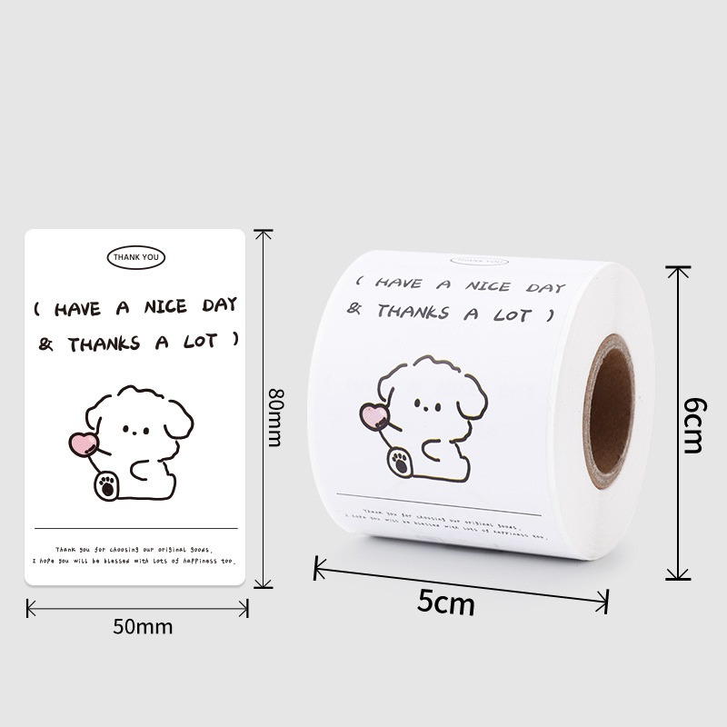 Tem niêm phong gói hàng, nhãn dán thank you, tem cảm ơn thiết kế dễ thương