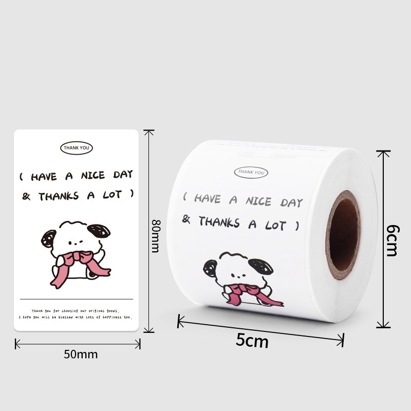 Tem niêm phong gói hàng, nhãn dán thank you, tem cảm ơn thiết kế dễ thương