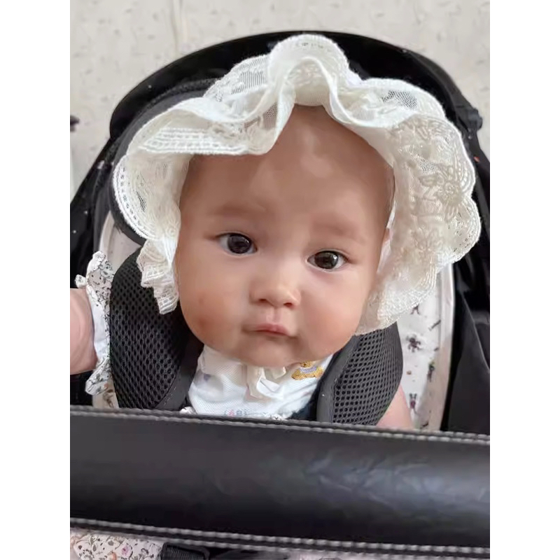 Mũ trùm ren tiểu thư cho bé gái