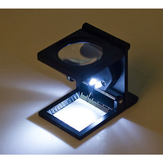 Kính lúp 10X có đèn LED kính lúp cầm tay soi mật độ sợi vải, có thước đo mật độ vải chính xác (HÀNG LỌAI 1} -KL01