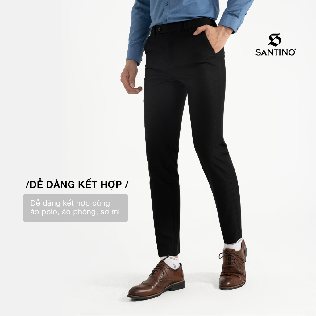 Quần Âu Nam Dáng Trẻ Hàn Quốc Cao Cấp Slim Fit Santino, Co Giãn Thoải Mái, Không Bai Xù, Mất Màu Khi Giặt Q108