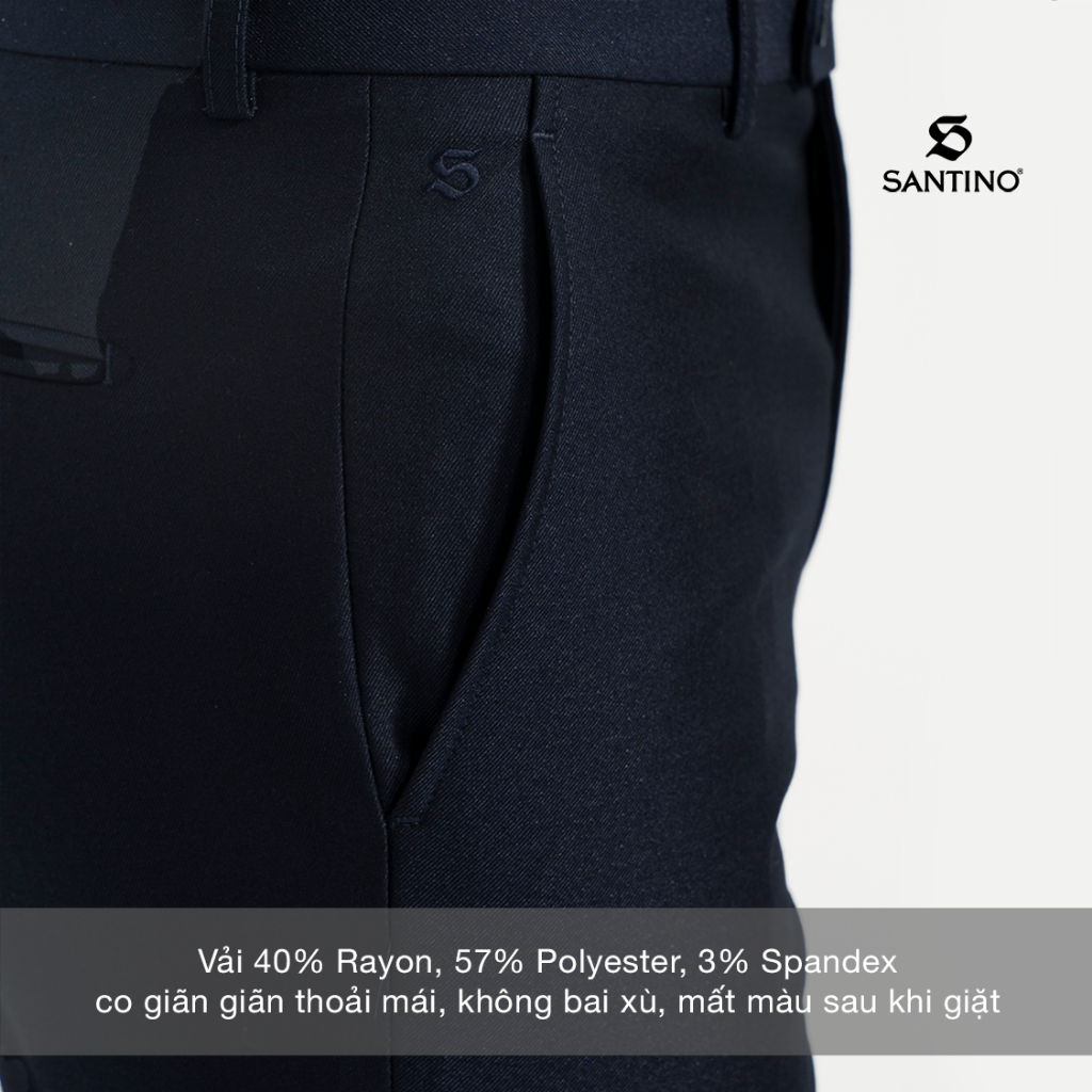 Quần Âu Nam Dáng Trẻ Hàn Quốc Cao Cấp Slim Fit Santino, Co Giãn Thoải Mái, Không Bai Xù, Mất Màu Khi Giặt Q108