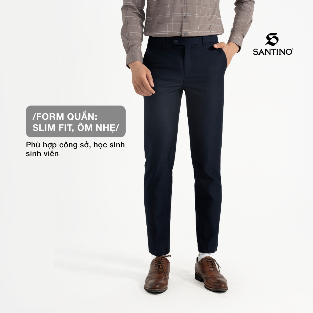 Quần Âu Nam Dáng Trẻ Hàn Quốc Cao Cấp Slim Fit Santino, Co Giãn Thoải Mái, Không Bai Xù, Mất Màu Khi Giặt Q108