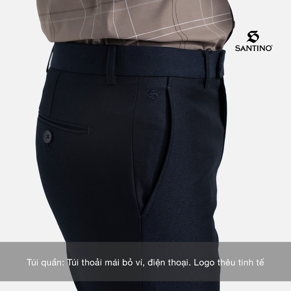 Quần Âu Nam Dáng Trẻ Hàn Quốc Cao Cấp Slim Fit Santino, Co Giãn Thoải Mái, Không Bai Xù, Mất Màu Khi Giặt Q108