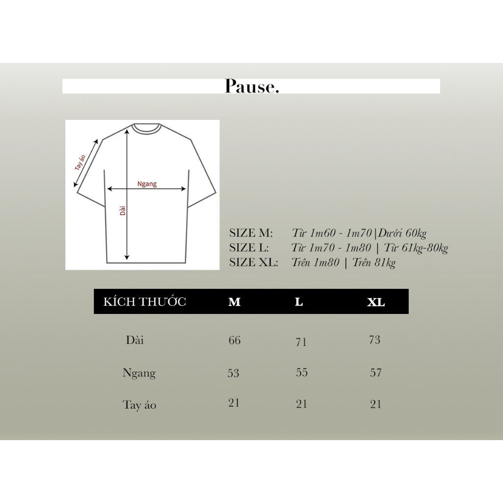 Áo thun nam nữ 100% cotton in Pause, Áo phông trơn unisex cực đẹp