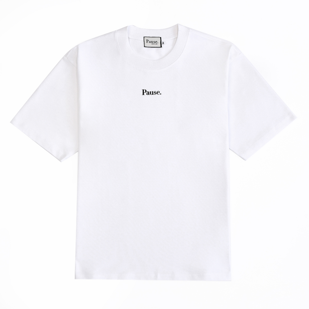 Áo thun nam nữ 100% cotton in Pause, Áo phông trơn unisex cực đẹp