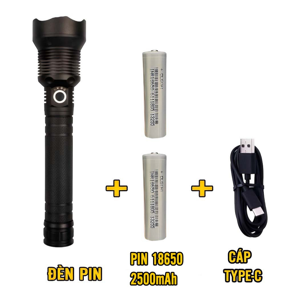 Đèn pin Siêu Sáng XHP70 cáp Type-C