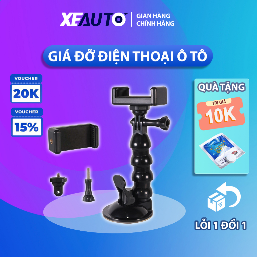 Giá Đỡ Điện Thoại Trên Ô Tô GOPRO Có Giác Hút Kính Quay Video, Xem Maps Trên Xe Siêu Chắc Chắn CarZone