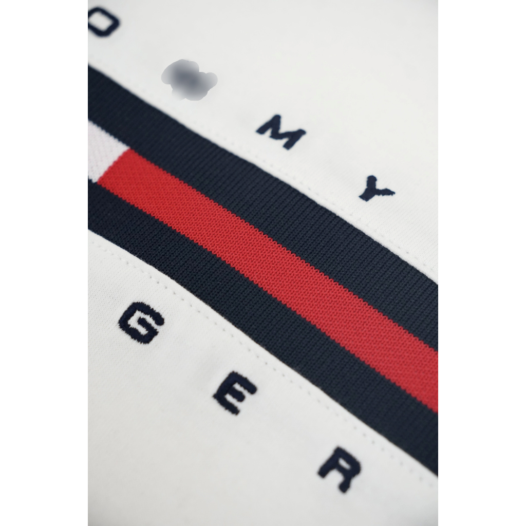 Áo thun Tommy Basic Embroidered Flag Logo - Logo Dệt Kim Chất 100%cotton mịn dày 250GSM nặng trên 300gram