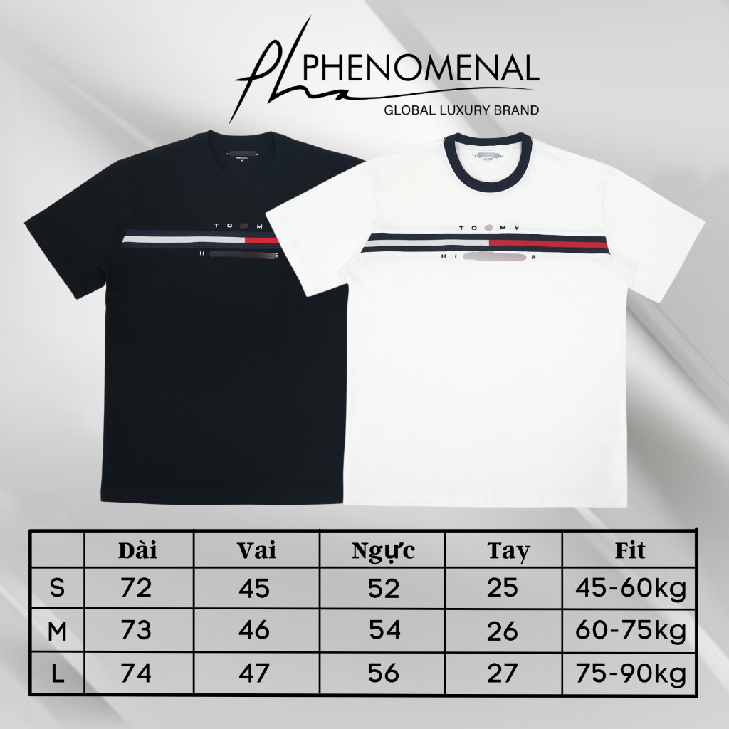 Áo thun Tommy Basic Embroidered Flag Logo - Logo Dệt Kim Chất 100%cotton mịn dày 250GSM nặng trên 300gram