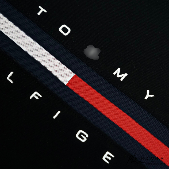 Áo thun Tommy Basic Embroidered Flag Logo - Logo Dệt Kim Chất 100%cotton mịn dày 250GSM nặng trên 300gram