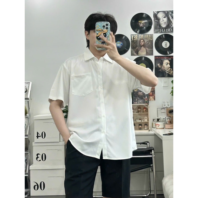 Sơ mi trắng tay ngắn 1 túi