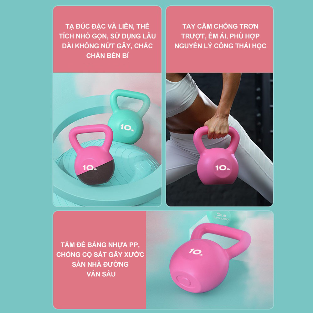 KETTLEBELL - Tạ Bình Vôi,Tạ Ấm,Tạ Quai Xách, Tạ Chuông Dụng CụTập Gym ,Săn chắc lưng eo, định hình và giảm mỡ